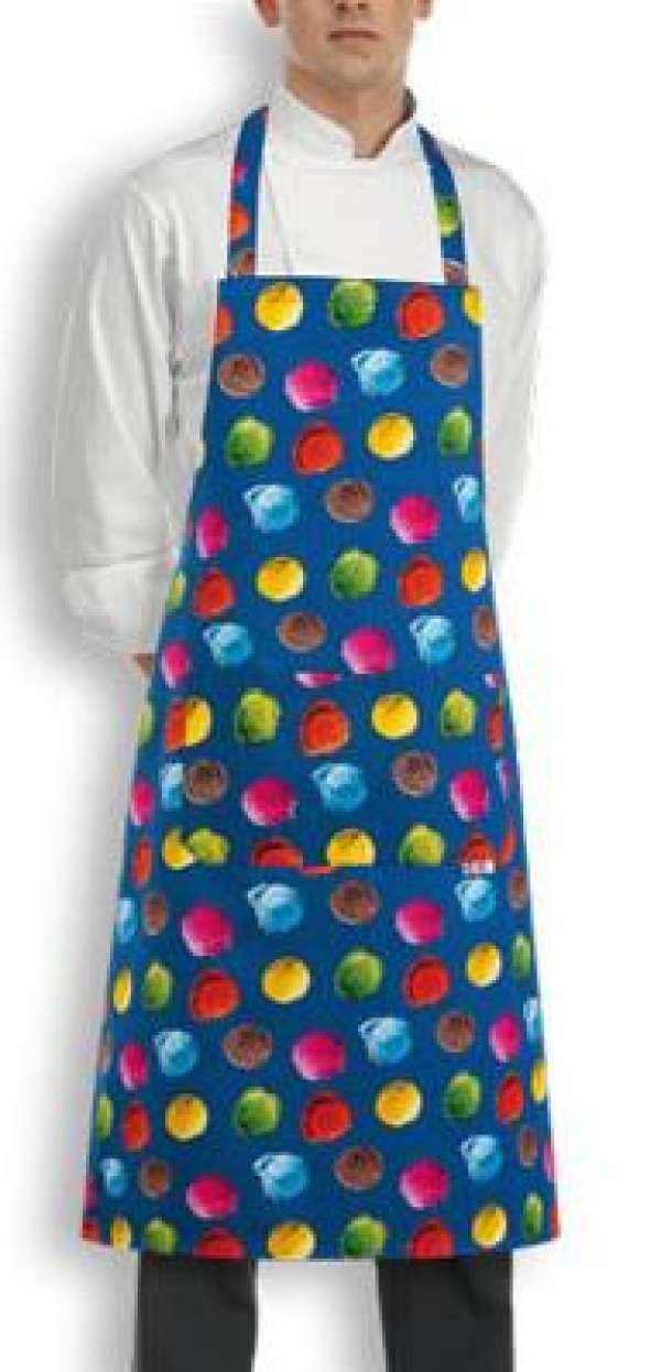 Szakács nyakkötény zsebbel - fagylaltos minta