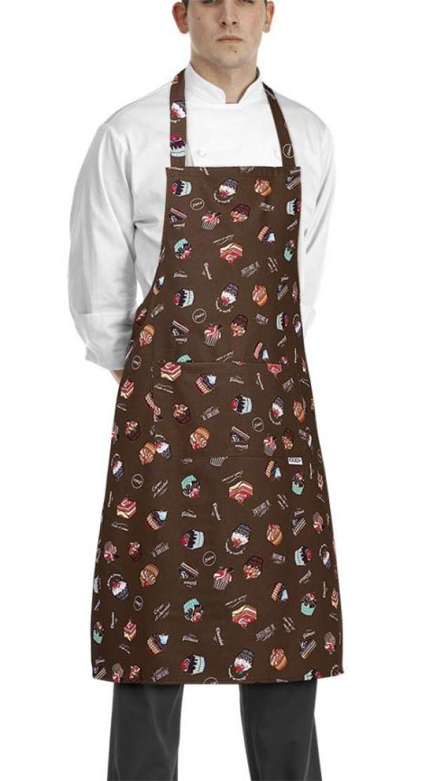 Szakács nyakkötény EGOchef zsebbel - sütemény minta