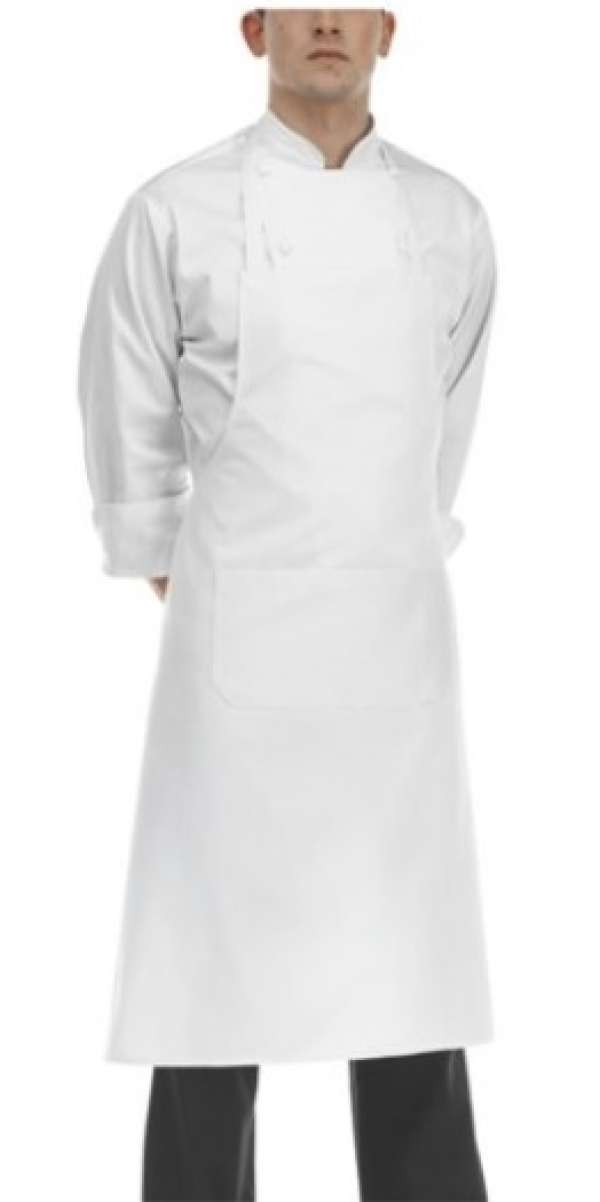 Szakács nyakkötény EGOchef mikroszálas zsebbel FEHÉR 70x90 cm