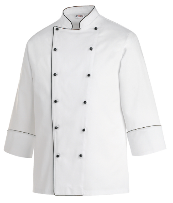 EGOchef  PIPING szakácskabát 100% pamut -hosszú ujjú