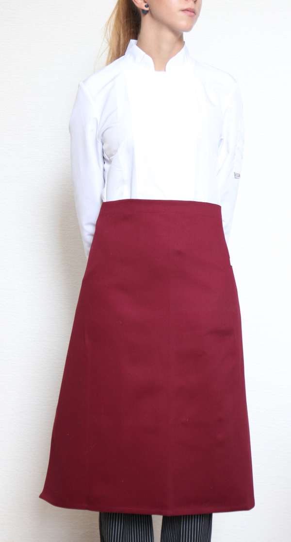 Szakácskötény rövid 100% pamut - bordó