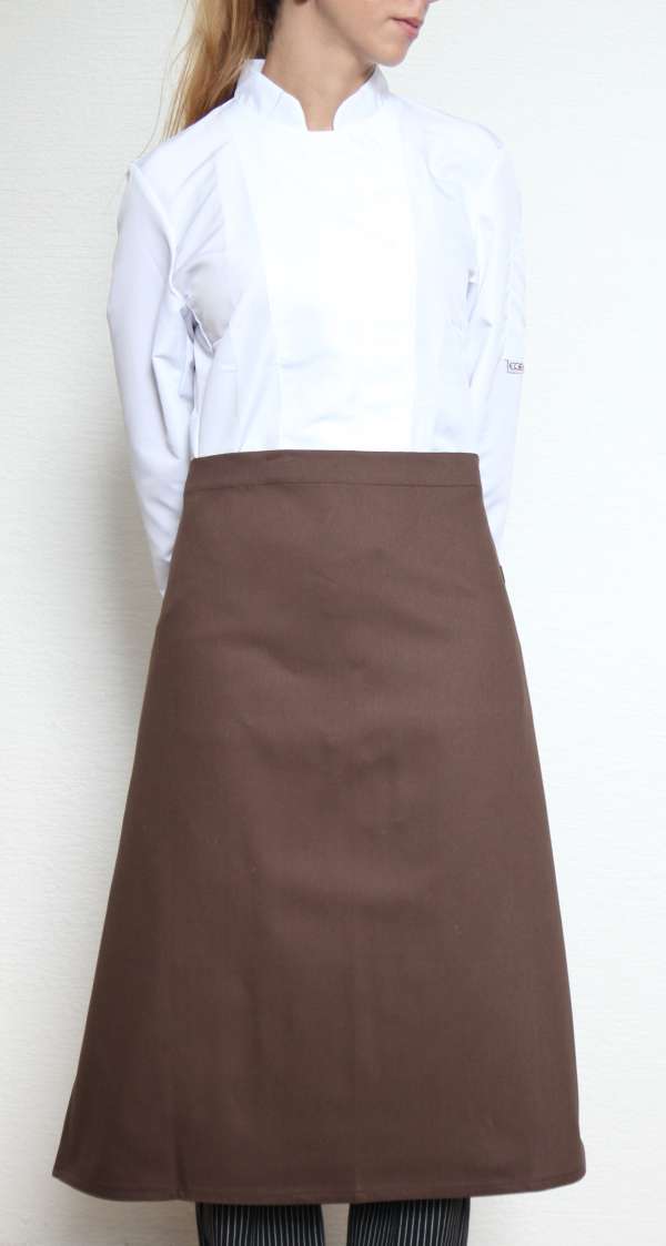 Szakácskötény rövid 100% pamut - barna