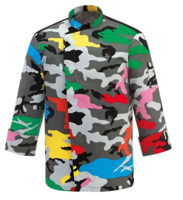 Szakácskabát EGOchef 100% pamut - színes terepszínű