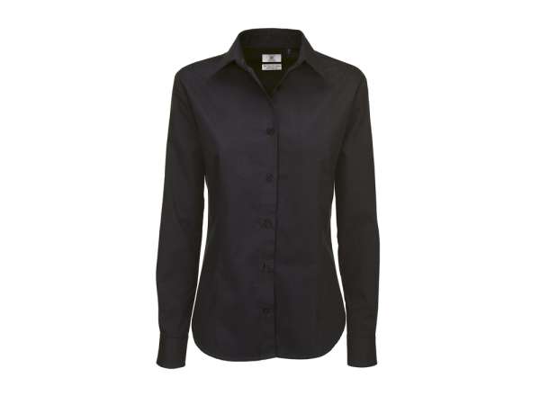 Női pincérblúz - 100% pamut - fekete -UTOLSÓ DARAB