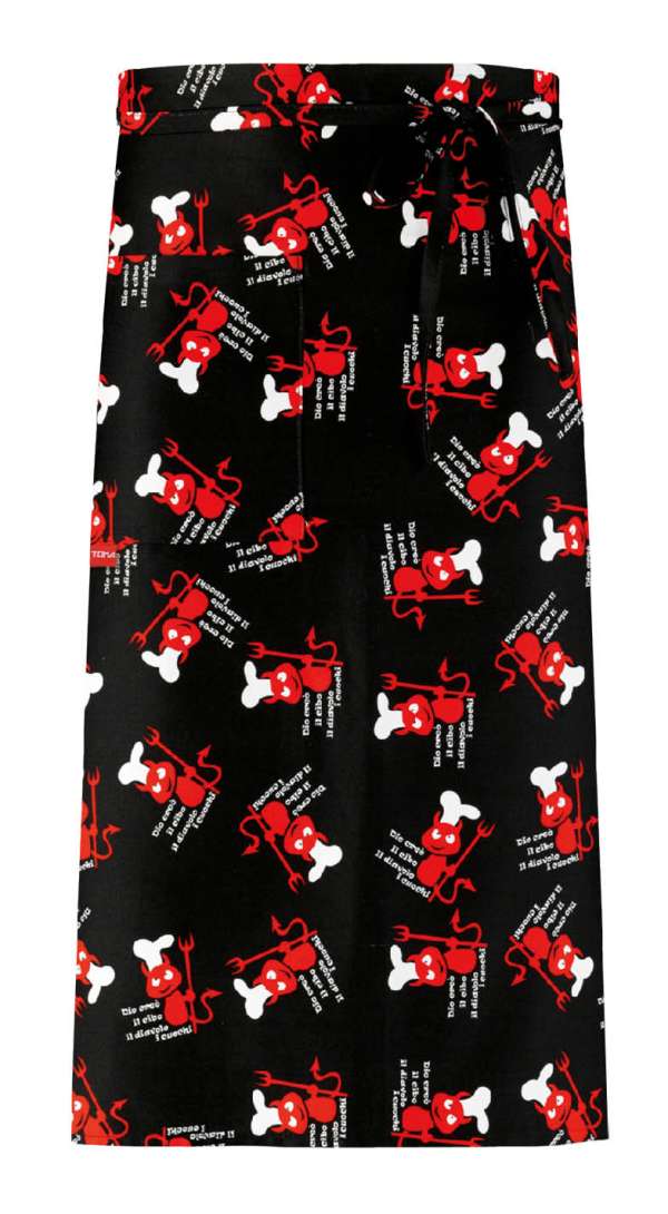 Szakácskötény rövid TOMA zsebbel - ördög