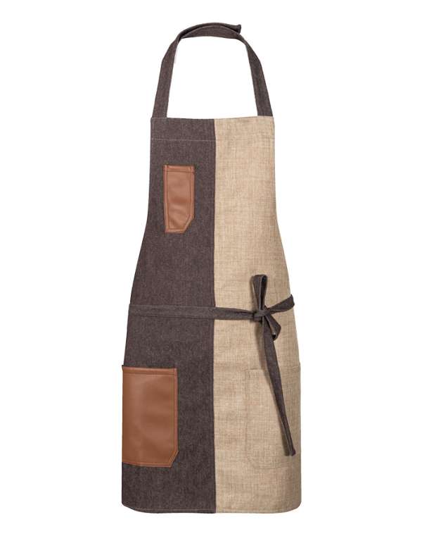 Csapos kötény hosszú TOMA TOMA - bézs/barna