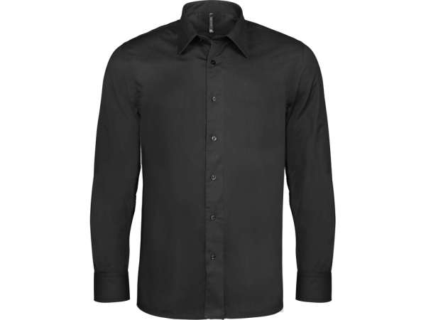 Férfi pincér ing KARIBAN - fekete - hosszú ujjú
