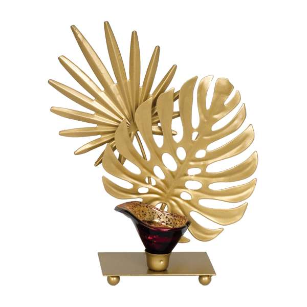 Copper - Arany színű pálmaleveles gyertyatartó