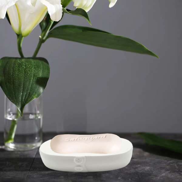 Fehér gomb mintás szappantartó