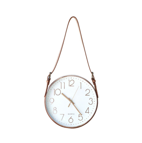 Dekoratív bőrszíjas falióra