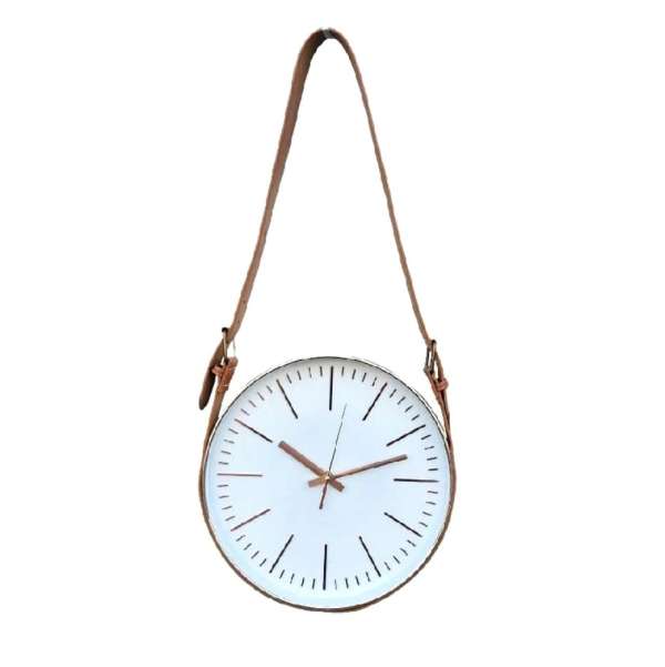 Dekoratív bőrszíjas falióra