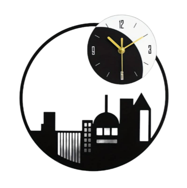 Dekoratív város mintás falióra