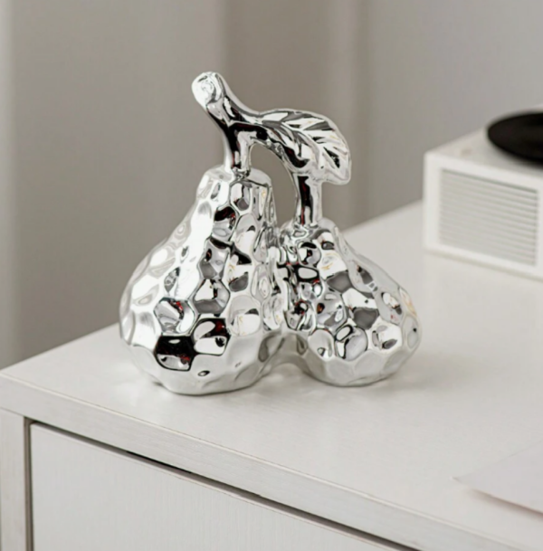 Körte alakú dekoráció - Ezüst