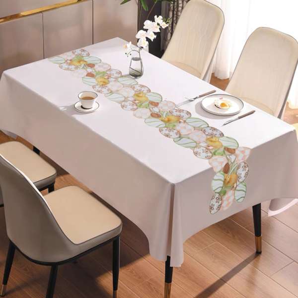 Csibe & tojás mintás húsvéti asztali futó - 20X160 CM