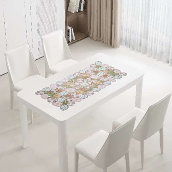 Csibe & tojás mintás húsvéti asztali futó - 40x85 CM