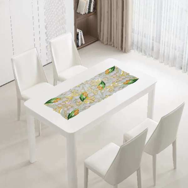 Pillangó & tulipán mintás húsvéti asztali futó - 40x85 CM