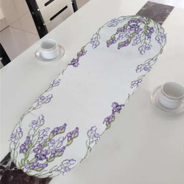 Lila írisz mintás húsvéti asztali futó - 40x110 CM