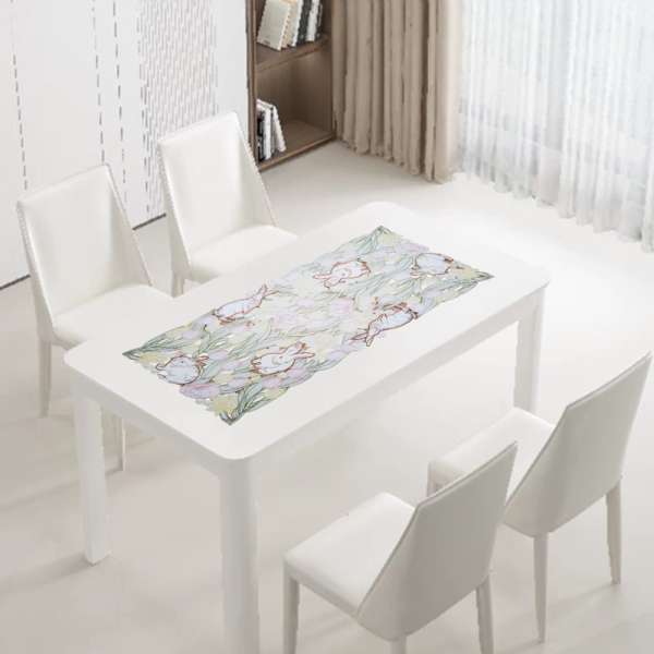 Nyuszi mintás húsvéti asztali futó - 40x85 CM