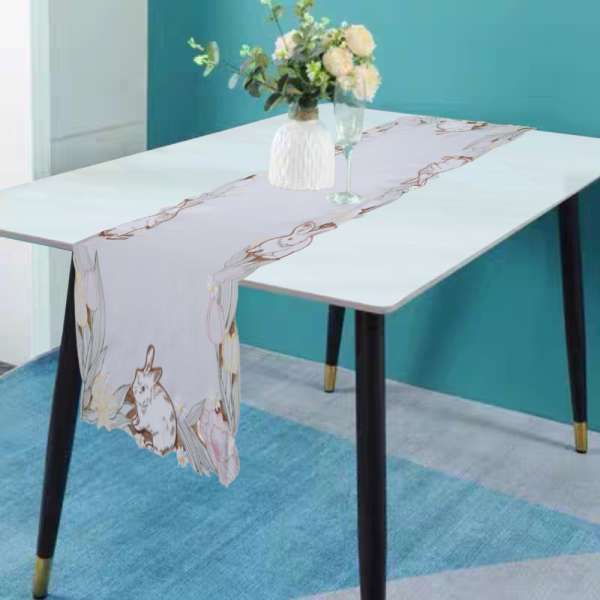 Nyuszi mintás húsvéti asztali futó - 40x110 CM