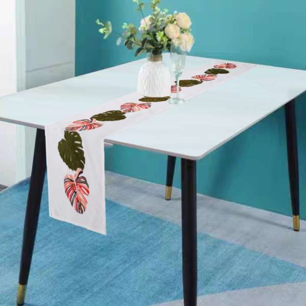 Levél mintás asztali futó - 30x160 CM