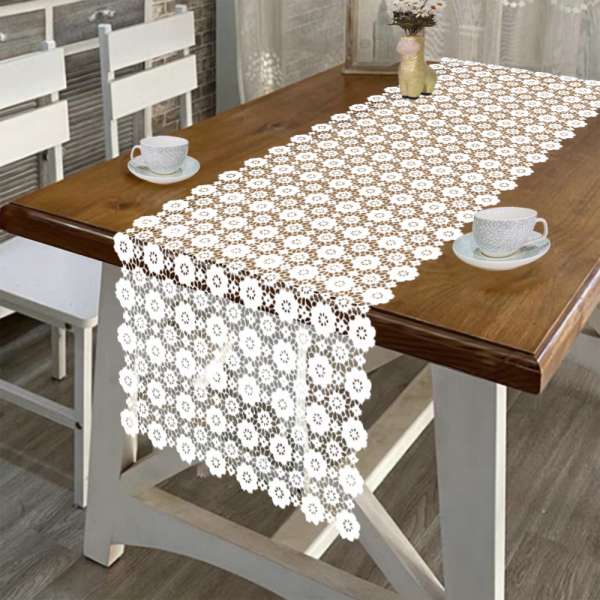 Fehér csipke futó terítő - 40x110 cm