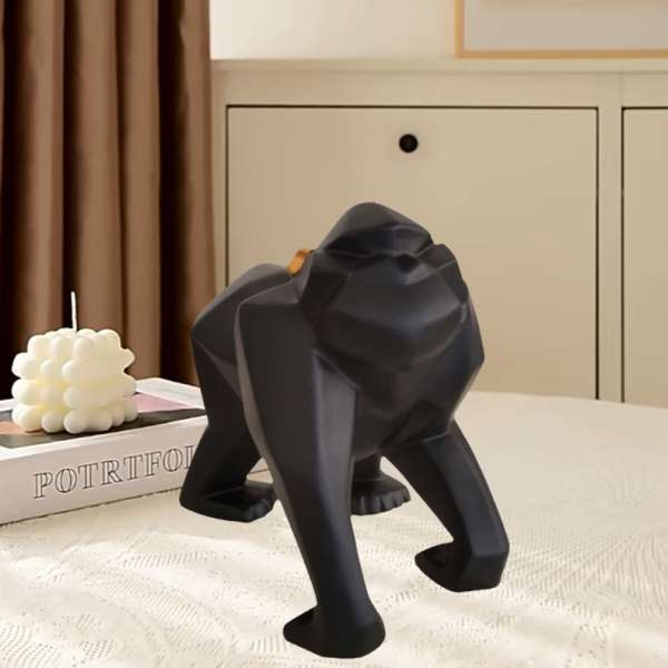 Fekete-arany majom dekorációs kiegészítő