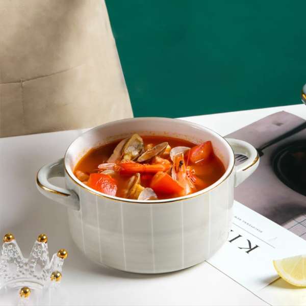 Golden gray - Aranyozott peremmel díszített edény alakú tál