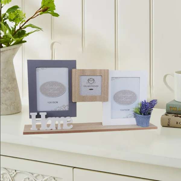 Home 3 fotós asztali képkeret