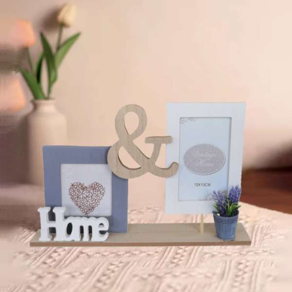 Home 2 fotós asztali képkeret