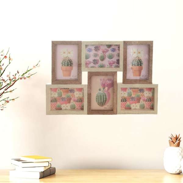 Natural 6 fotós fali képkeret