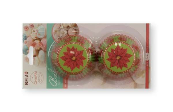 50 db-os mikulás virágos karácsonyi muffin papír