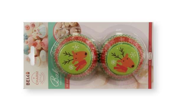 50 db-os rénszarvasos karácsonyi muffin papír