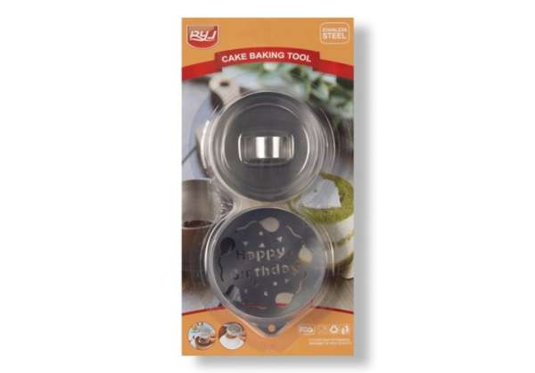 2 részes mini tortakarika díszítő sablonnal