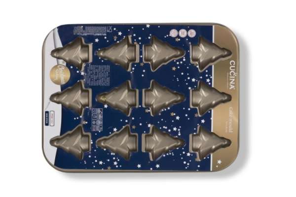 Fenyőfa alakú 12 adagos karácsonyi muffin sütőforma