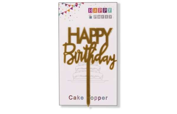 Arany Happy Birthday tortadísz