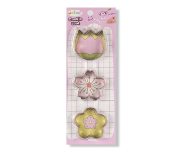 Virág mintás süti kiszúró szett – 3 részes