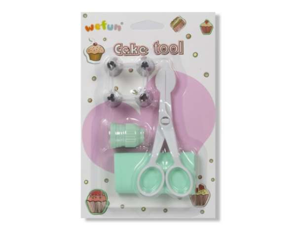 Komplett Tortadíszítő Eszköz Készlet, 7 Részes – Habzsák és Díszítőcső, Ollóval