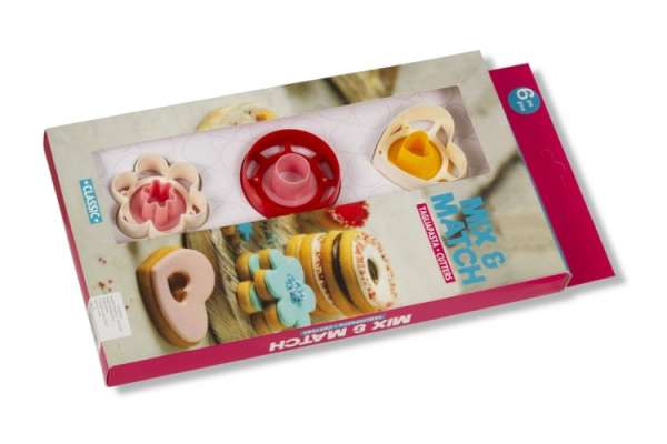 Linzer kiszúró készlet – 6 darab, szív, kör és virág alakú formák