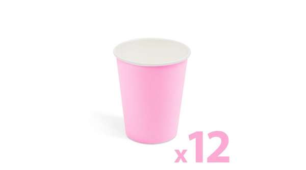 12 db rózsaszín Papírpohár