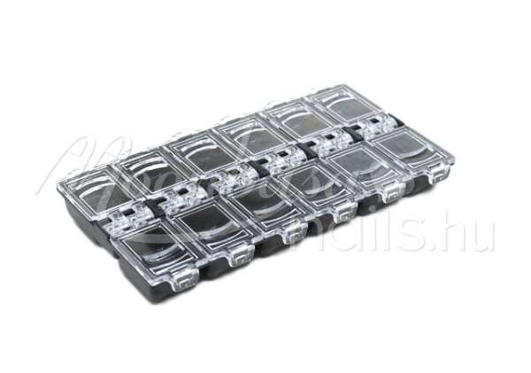 12 rekeszes Díszítő kellék tároló  Fekete #029-B