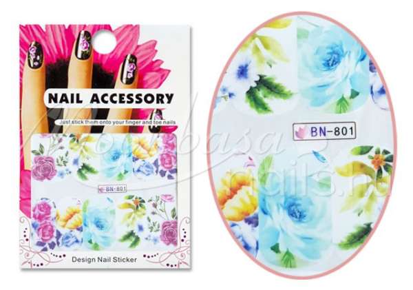 Akril hatású matrica  Színes rózsák BN801