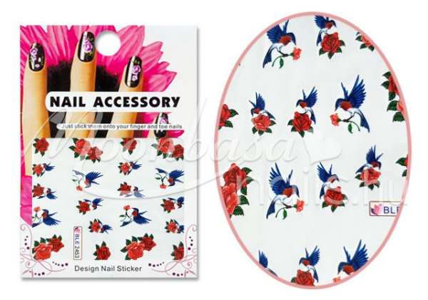 Akril hatású matrica  Fecskék rózsák közt BLE2453