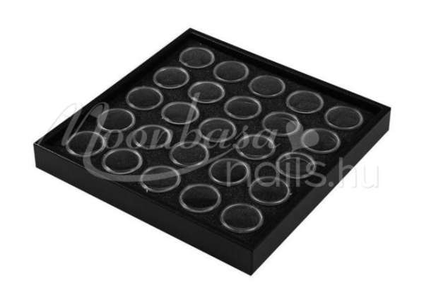 Körömdísz tároló tálca 25db-os Fekete #035-25