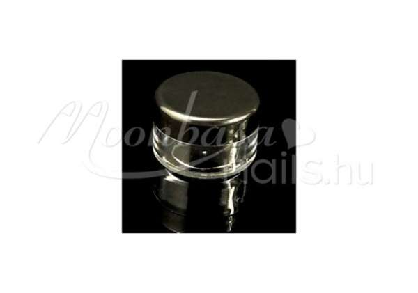 Műanyag átlátszó tégely fekete tetővel 7ml  #008