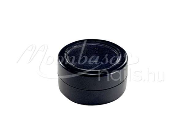 Műanyag körömdísz tároló tégely átlátszó tetővel 3ml Fekete #027