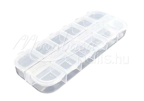 Műanyag tároló doboz 12 rekeszes Átlátszó #024