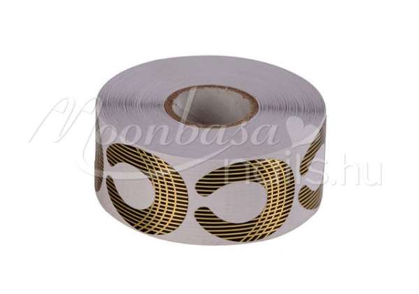 Műköröm sablon 500 db Arany-fekete csíkos #013