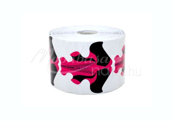 Műköröm sablon 500 db piros fekete #009