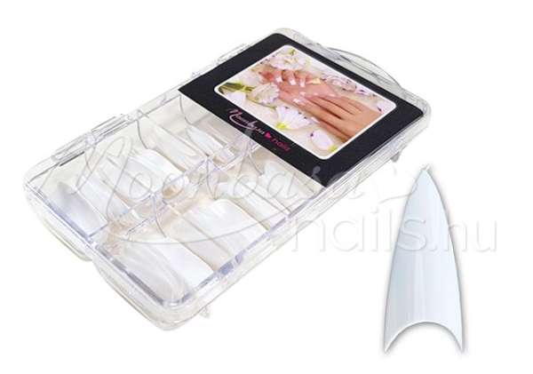 Nail tip box 100 db Stiletto - fehér #002-W