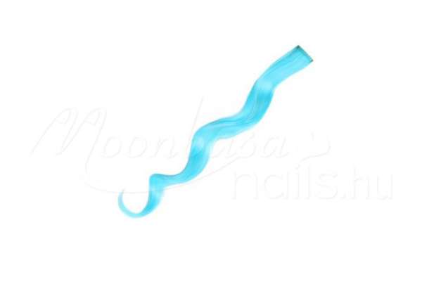 Színes póthaj tincsek-hullámos 60cm Világoskék 